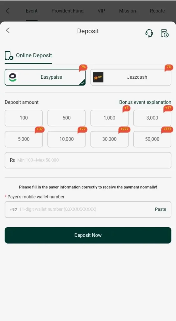 Seven Game Easy Deposit & Withdraw
